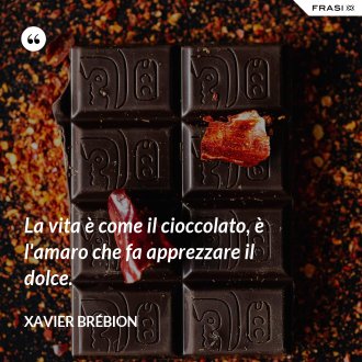 La vita è come il cioccolato, è l'amaro che fa apprezzare il dolce. - Xavier Brébion