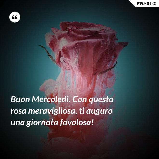 Buon Mercoledì. Con questa rosa meravigliosa, ti auguro una giornata favolosa! - Anonimo