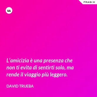 L’amicizia è una presenza che non ti evita di sentirti solo, ma rende il viaggio più leggero. - David Trueba