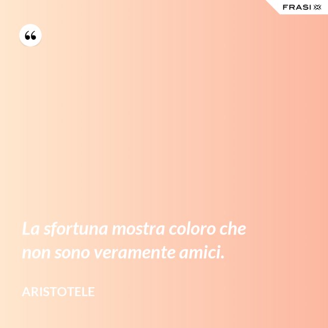 La sfortuna mostra coloro che non sono veramente amici. - Aristotele