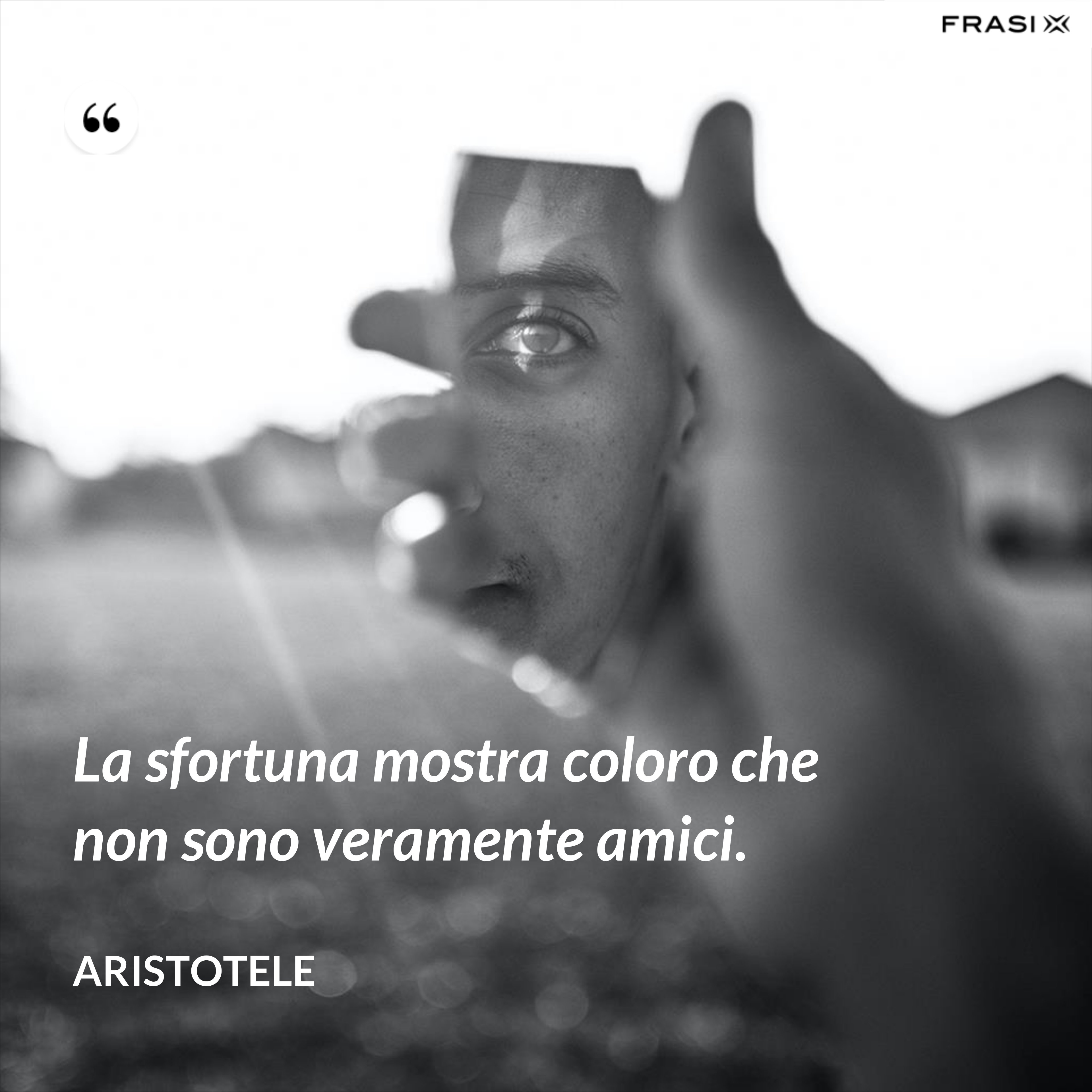 La sfortuna mostra coloro che non sono veramente amici. - Aristotele