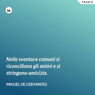 Nelle sventure comuni si riconciliano gli animi e si stringono amicizie. - Miguel de Cervantes