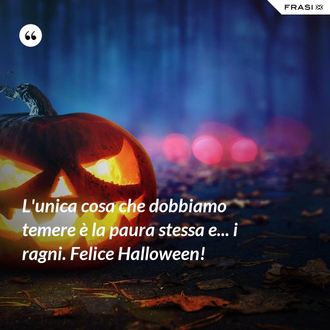 L'unica cosa che dobbiamo temere è la paura stessa e... i ragni. Felice Halloween! - Anonimo