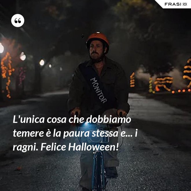 L'unica cosa che dobbiamo temere è la paura stessa e... i ragni. Felice Halloween! - Anonimo