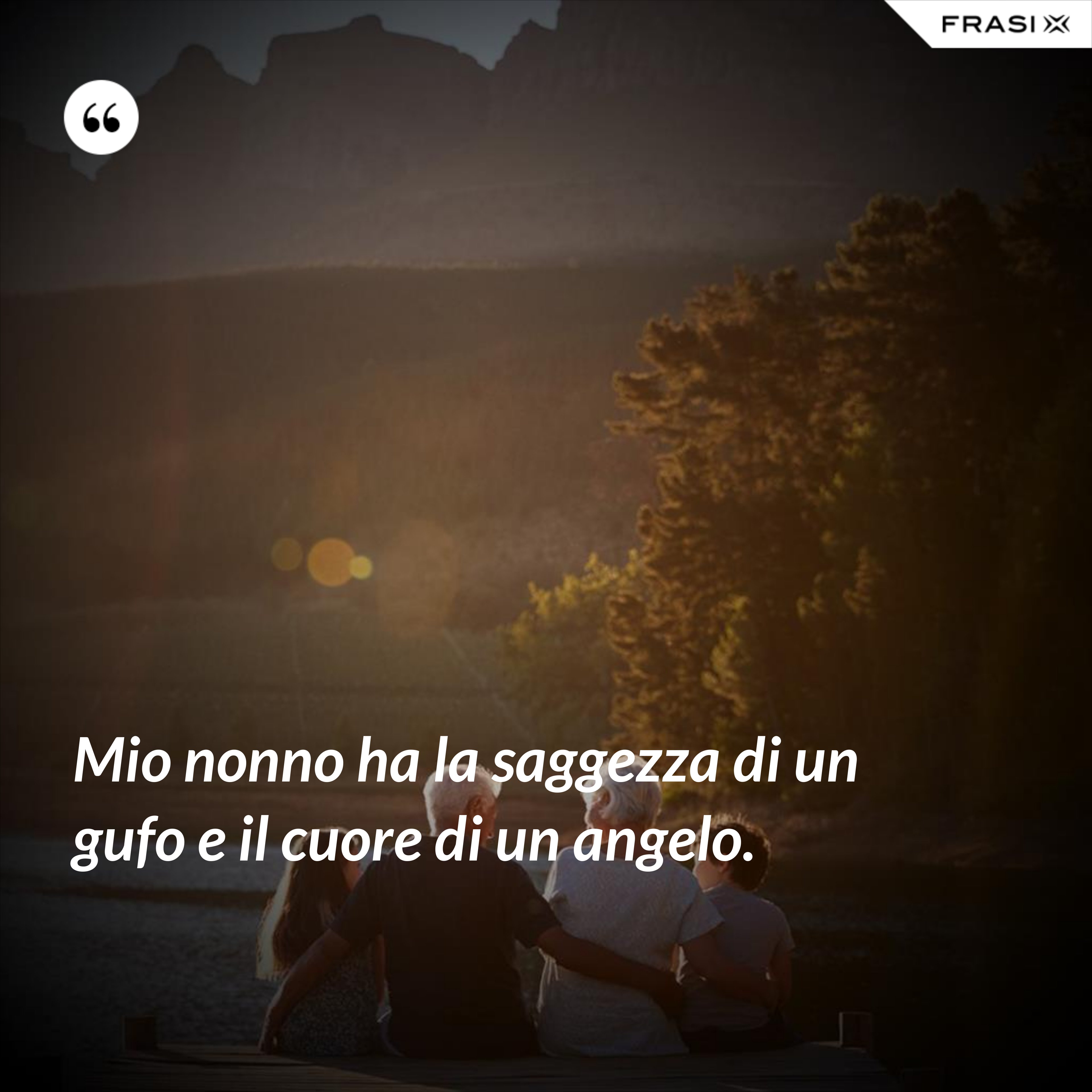 Mio nonno ha la saggezza di un gufo e il cuore di un angelo. - Anonimo