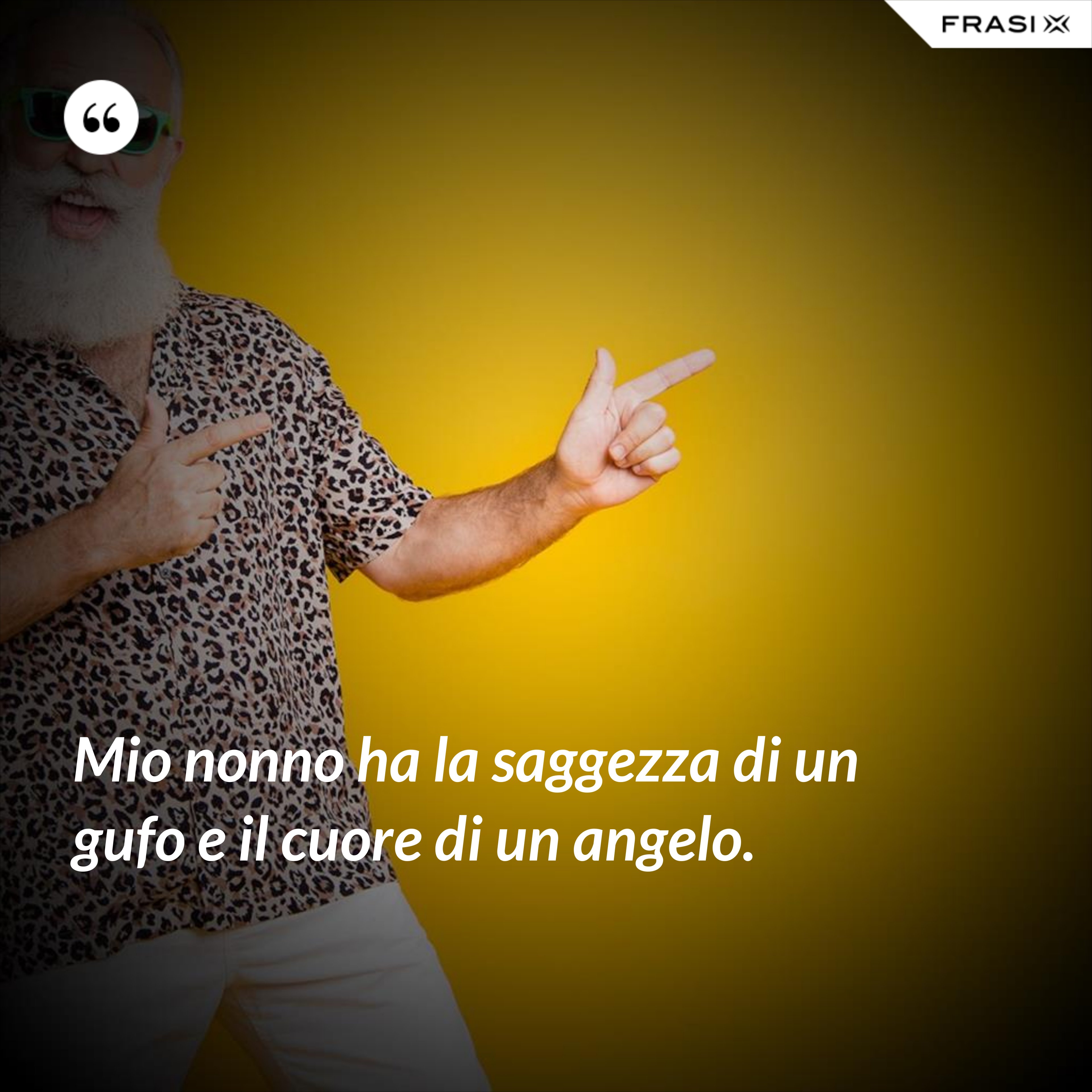 Mio nonno ha la saggezza di un gufo e il cuore di un angelo. - Anonimo