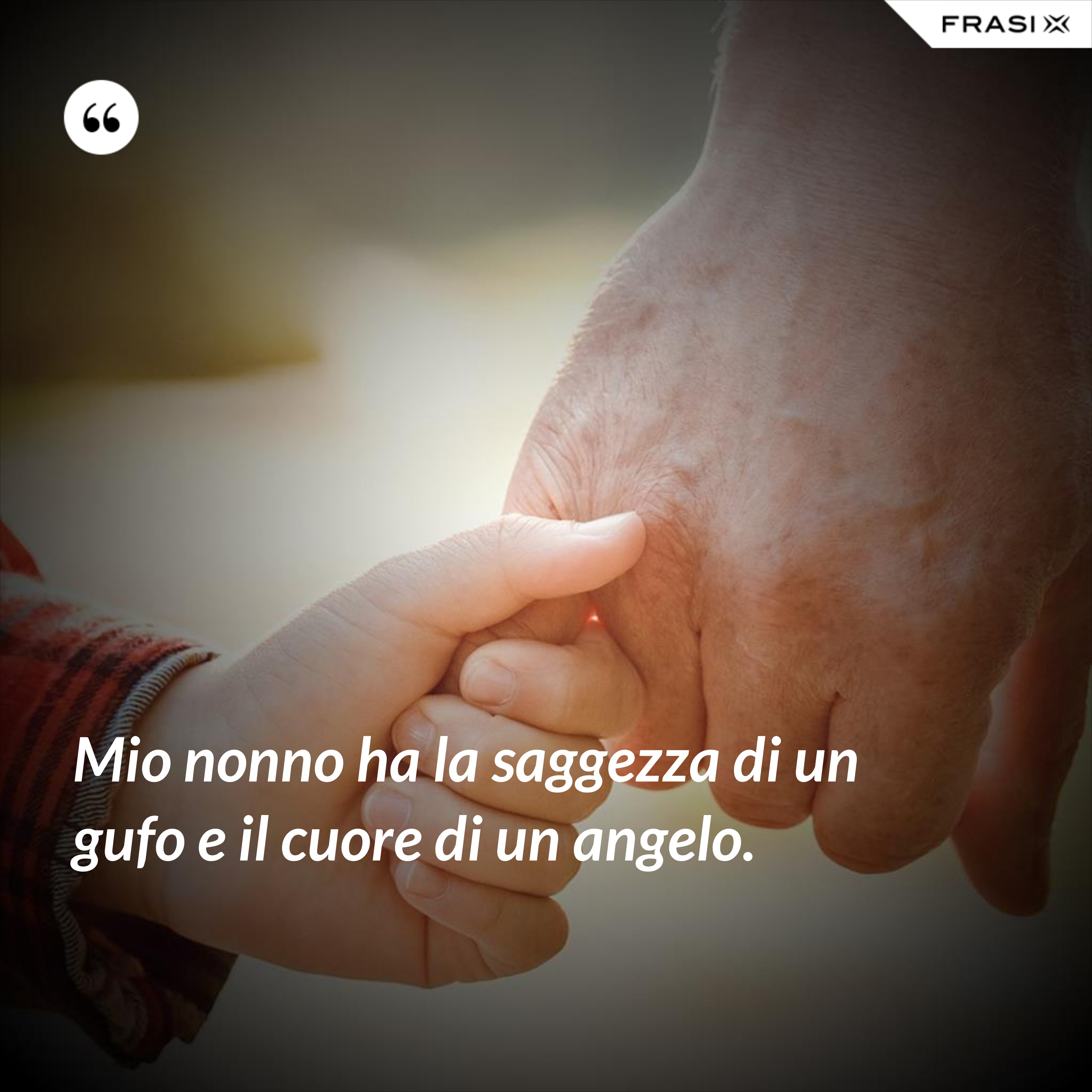 Mio nonno ha la saggezza di un gufo e il cuore di un angelo. - Anonimo