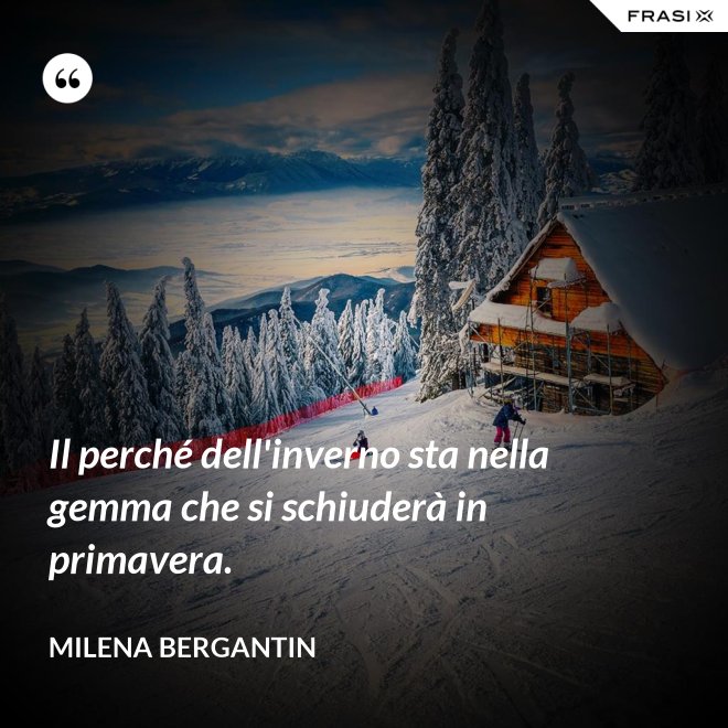 Il perché dell'inverno sta nella gemma che si schiuderà in primavera. - Milena Bergantin