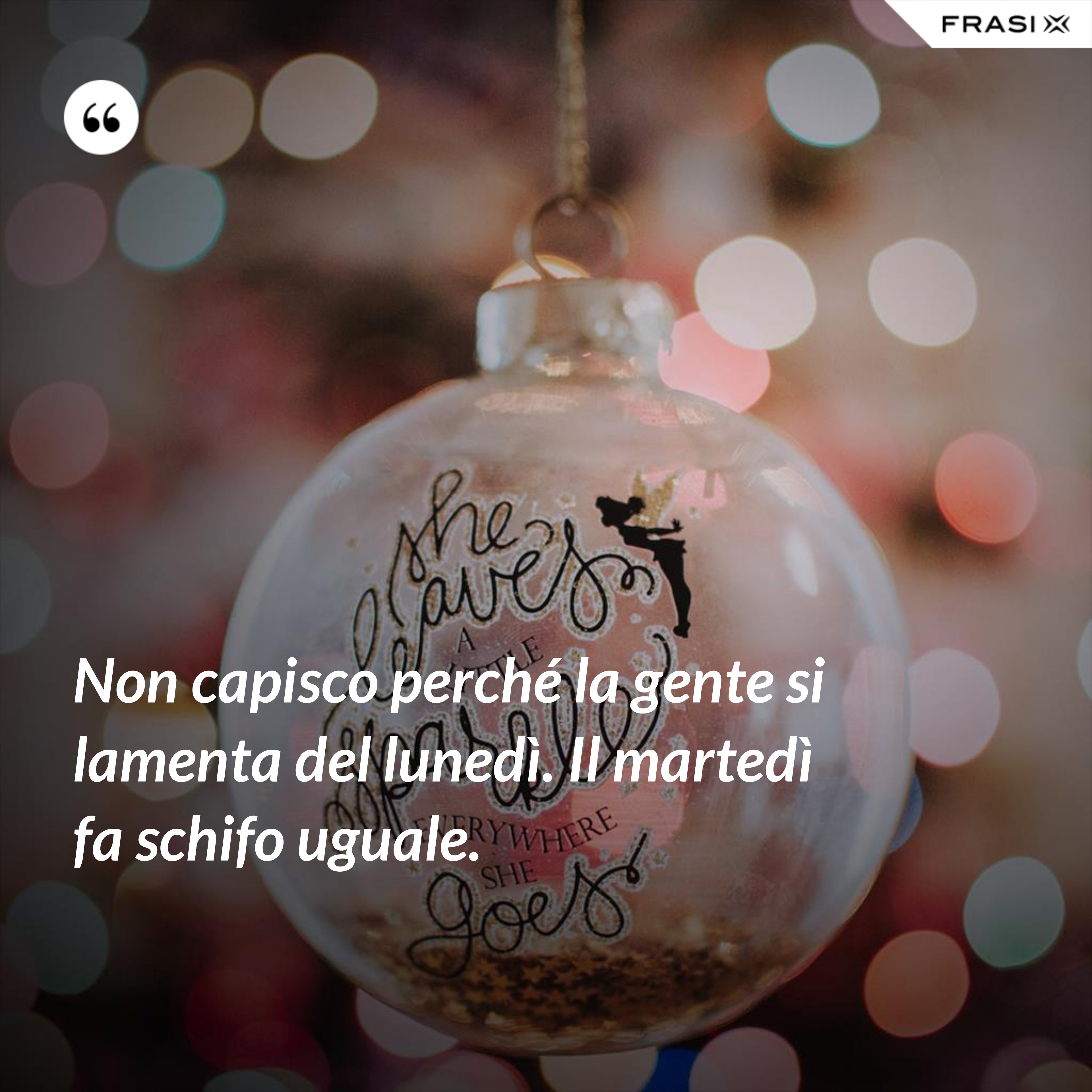 Non capisco perché la gente si lamenta del lunedì. Il martedì fa schifo uguale. - Anonimo