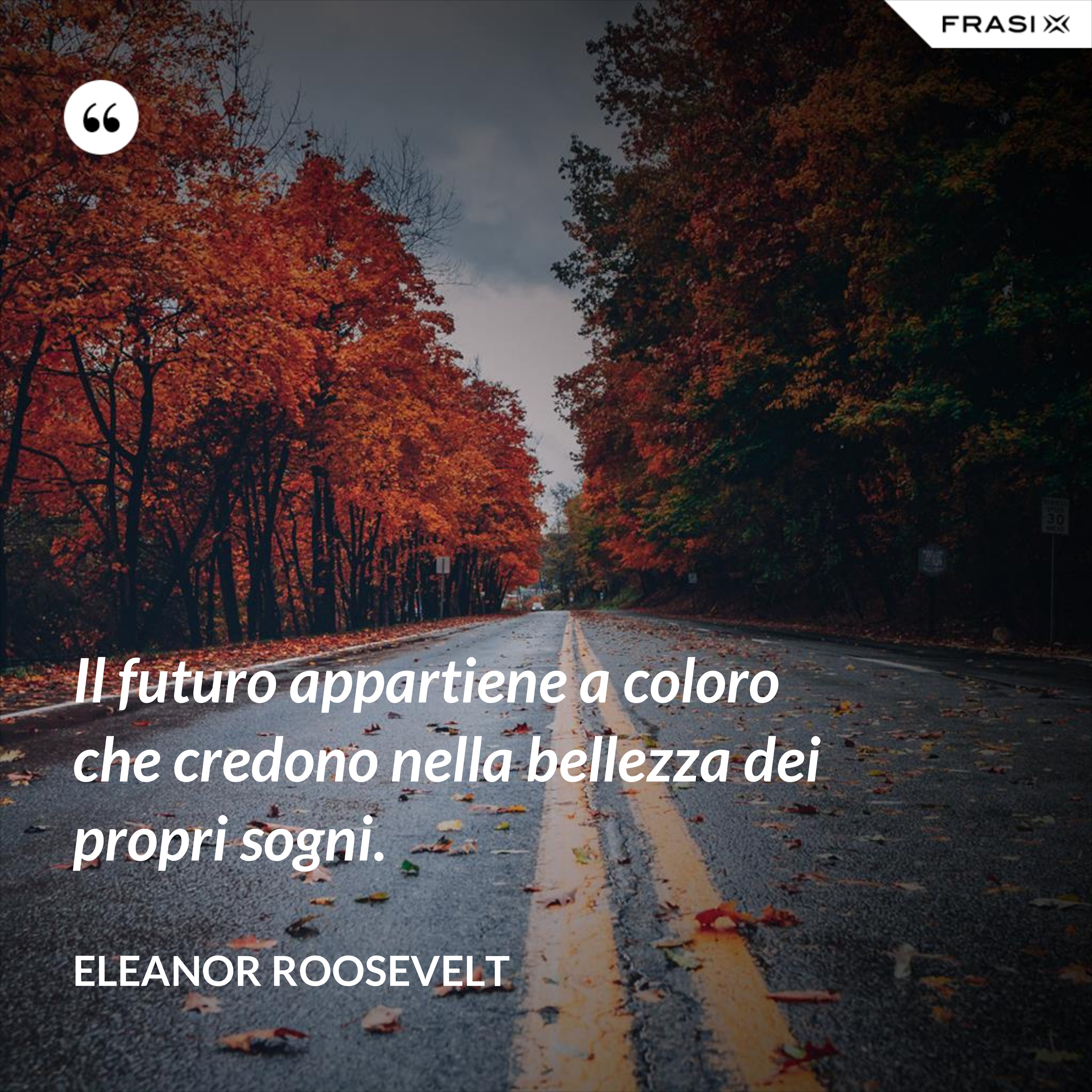 Il futuro appartiene a coloro che credono nella bellezza dei propri sogni. - Eleanor Roosevelt