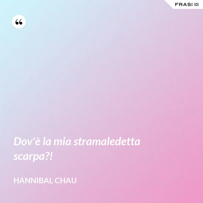 Dov'è la mia stramaledetta scarpa?! - Hannibal Chau
