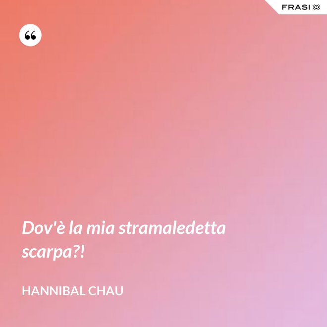 Dov'è la mia stramaledetta scarpa?! - Hannibal Chau