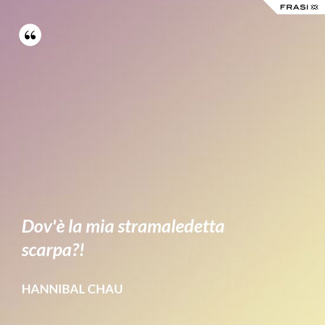 Dov'è la mia stramaledetta scarpa?! - Hannibal Chau