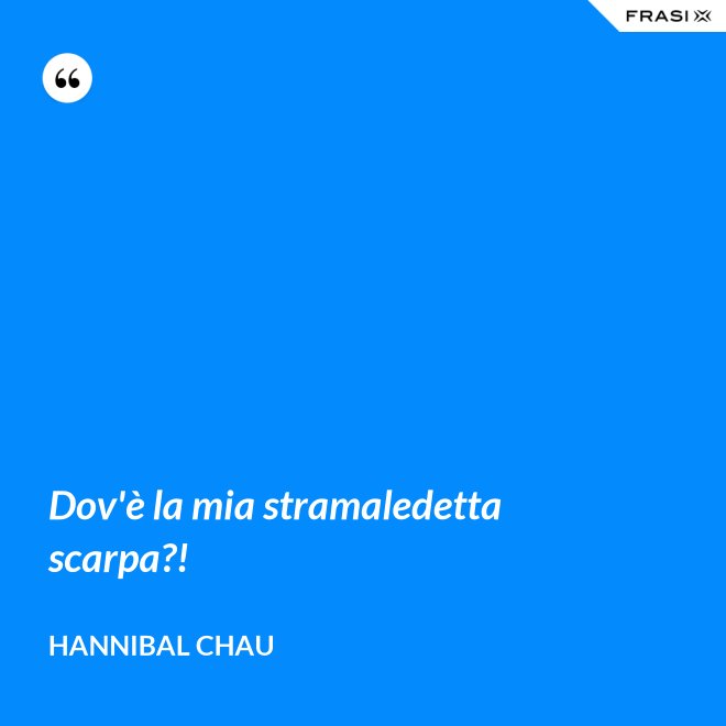 Dov'è la mia stramaledetta scarpa?! - Hannibal Chau