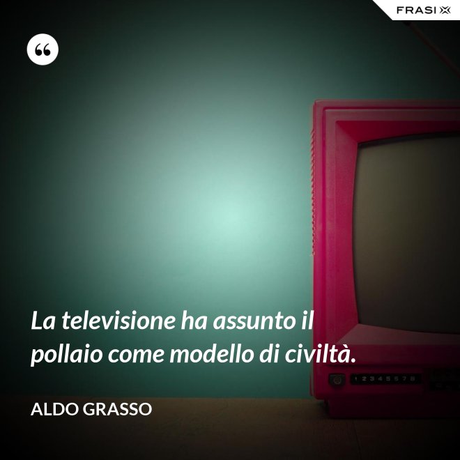 La televisione ha assunto il pollaio come modello di civiltà. - Aldo Grasso