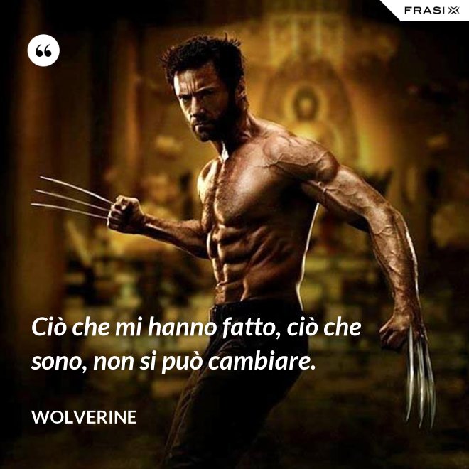 Ciò che mi hanno fatto, ciò che sono, non si può cambiare. - Wolverine