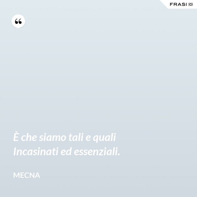 È che siamo tali e quali Incasinati ed essenziali. - Mecna