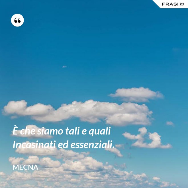 È che siamo tali e quali Incasinati ed essenziali. - Mecna