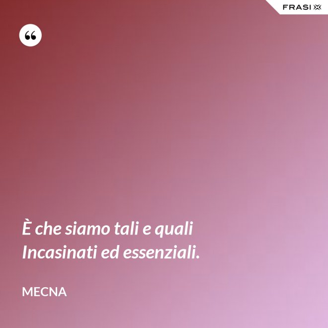 È che siamo tali e quali Incasinati ed essenziali. - Mecna