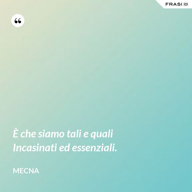 È che siamo tali e quali Incasinati ed essenziali. - Mecna
