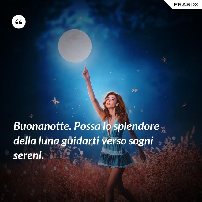 Buonanotte. Possa lo splendore della luna guidarti verso sogni sereni. - Anonimo