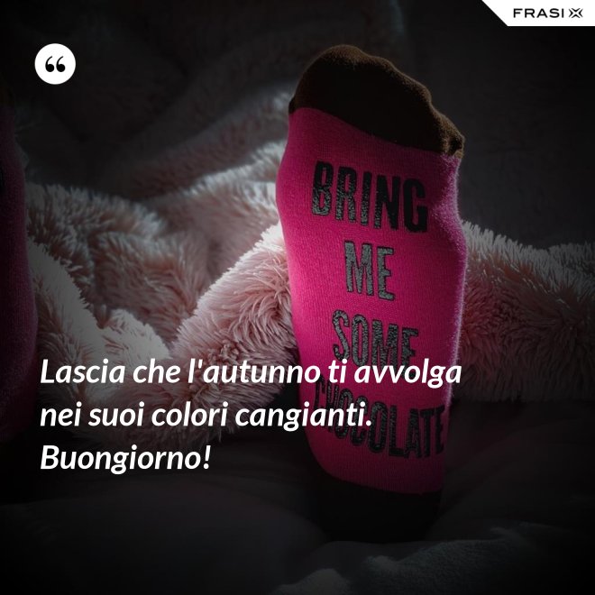 Lascia che l'autunno ti avvolga nei suoi colori cangianti. Buongiorno! - Anonimo