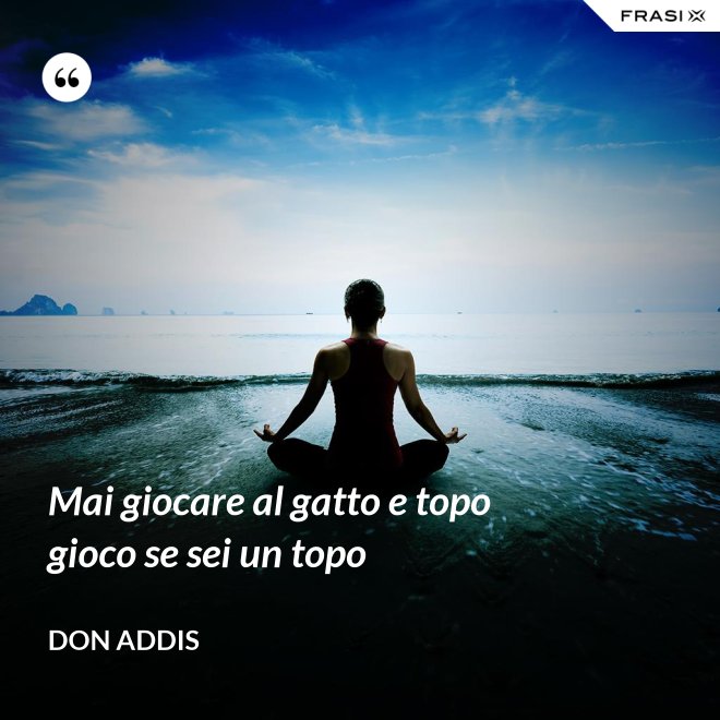 Mai giocare al gatto e topo gioco se sei un topo - Don Addis