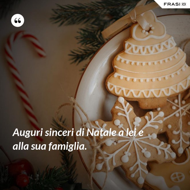 Auguri sinceri di Natale a lei e alla sua famiglia. - Anonimo