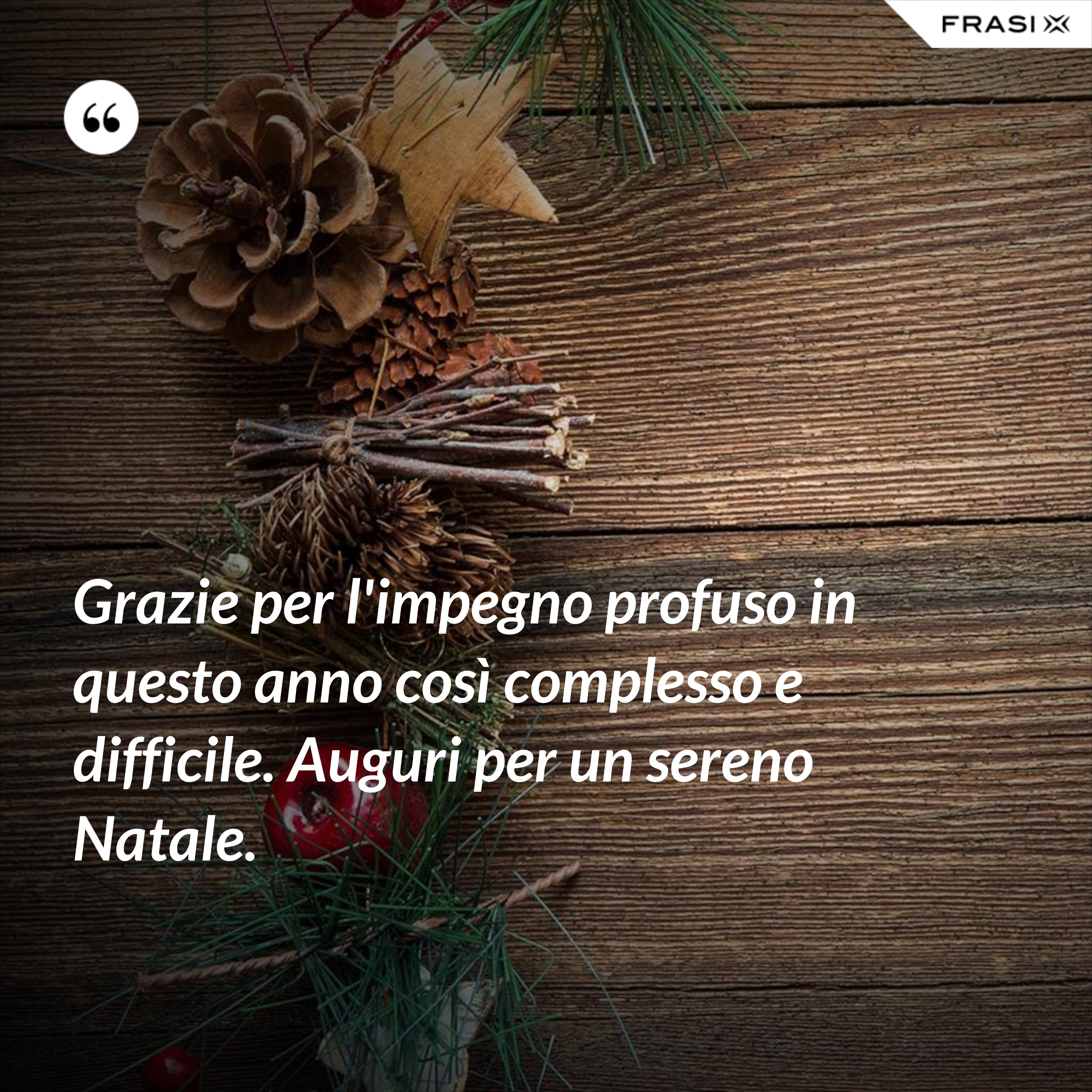 Grazie per l'impegno profuso in questo anno così complesso e difficile. Auguri per un sereno Natale. - Anonimo