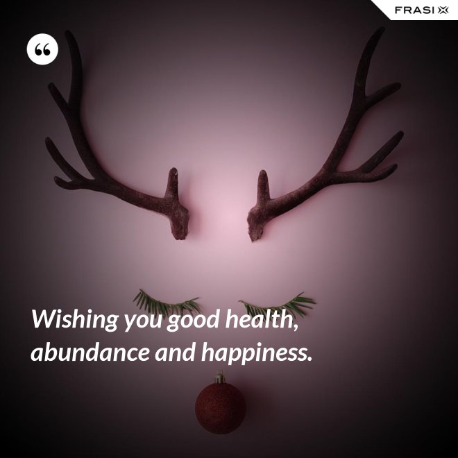 Wishing you good health, abundance and happiness. - Anonimo