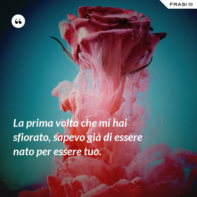 La prima volta che mi hai sfiorato, sapevo già di essere nato per essere tuo. - Anonimo