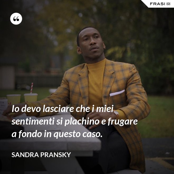 Io devo lasciare che i miei sentimenti si plachino e frugare a fondo in questo caso. - Sandra Pransky