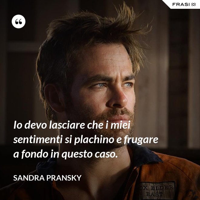 Io devo lasciare che i miei sentimenti si plachino e frugare a fondo in questo caso. - Sandra Pransky