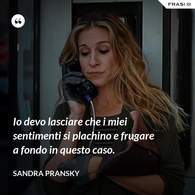 Io devo lasciare che i miei sentimenti si plachino e frugare a fondo in questo caso. - Sandra Pransky