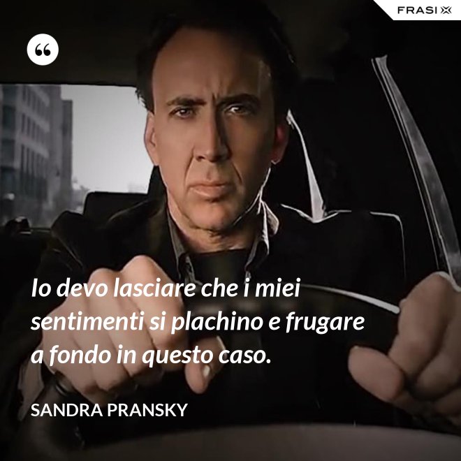 Io devo lasciare che i miei sentimenti si plachino e frugare a fondo in questo caso. - Sandra Pransky