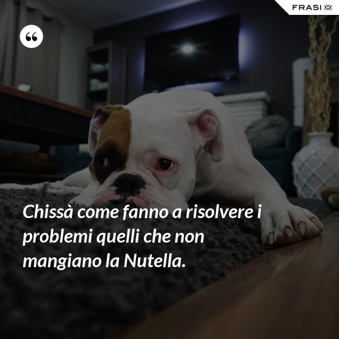 Chissà come fanno a risolvere i problemi quelli che non mangiano la Nutella. - Anonimo