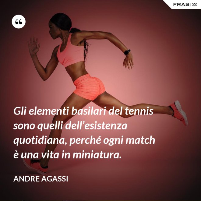 Gli elementi basilari del tennis sono quelli dell’esistenza quotidiana, perché ogni match è una vita in miniatura. - Andre Agassi