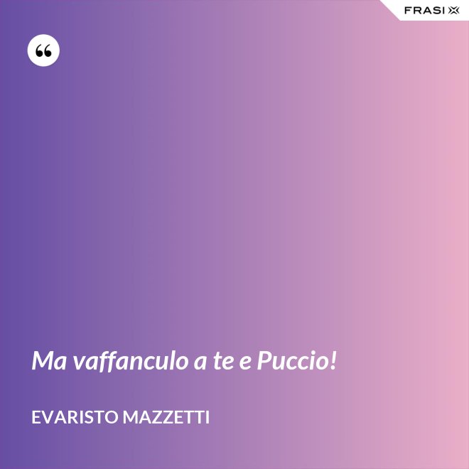 Ma vaffanculo a te e Puccio! - Evaristo Mazzetti