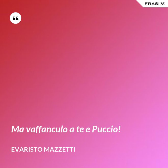 Ma vaffanculo a te e Puccio! - Evaristo Mazzetti