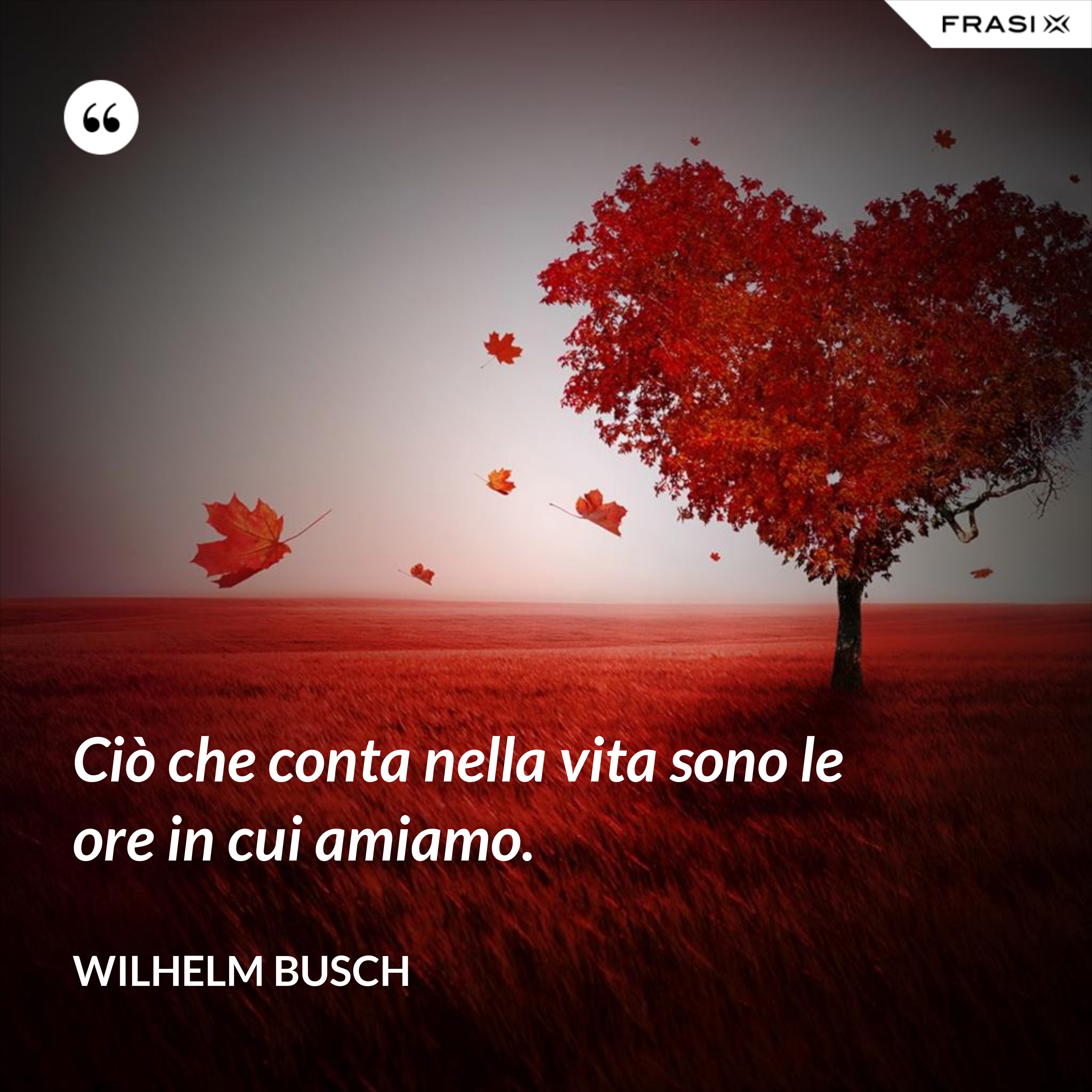 Ciò che conta nella vita sono le ore in cui amiamo. - Wilhelm Busch