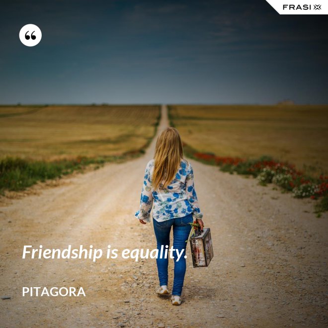 Friendship is equality. - Pitagora