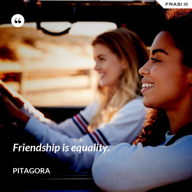 Friendship is equality. - Pitagora