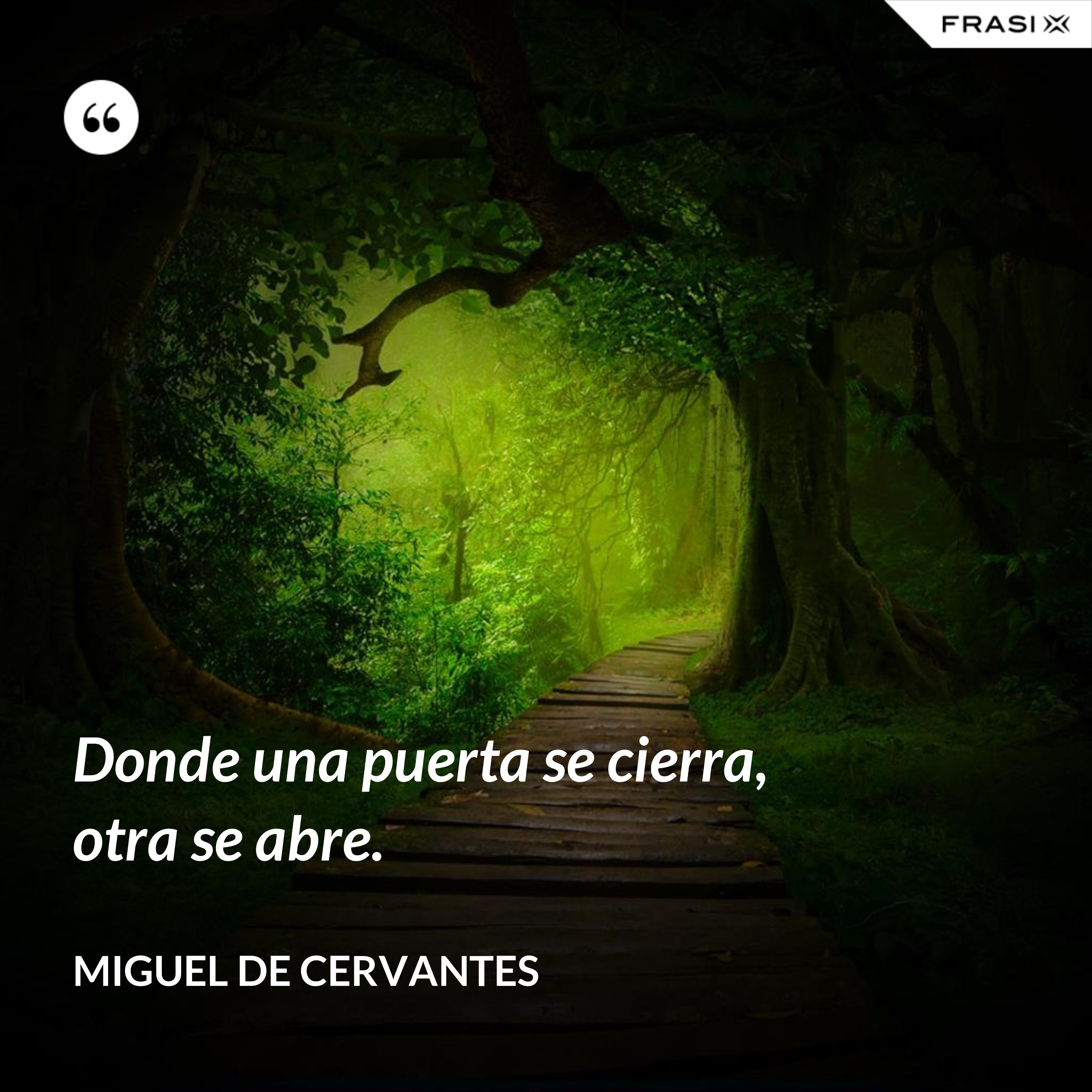 Donde una puerta se cierra, otra se abre. - Miguel de Cervantes
