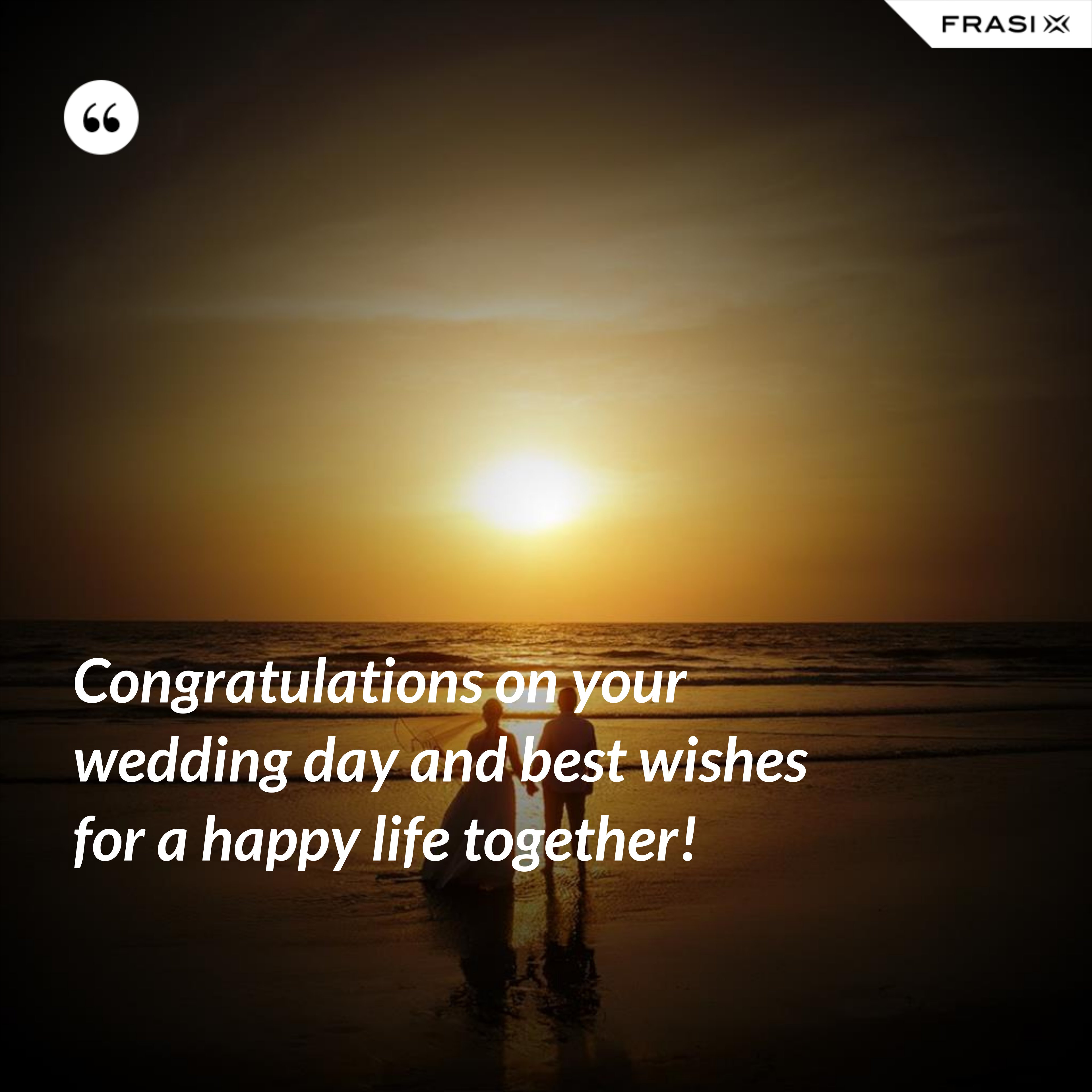 Congratulations on your wedding day and best wishes for a happy life together! - Anonimo