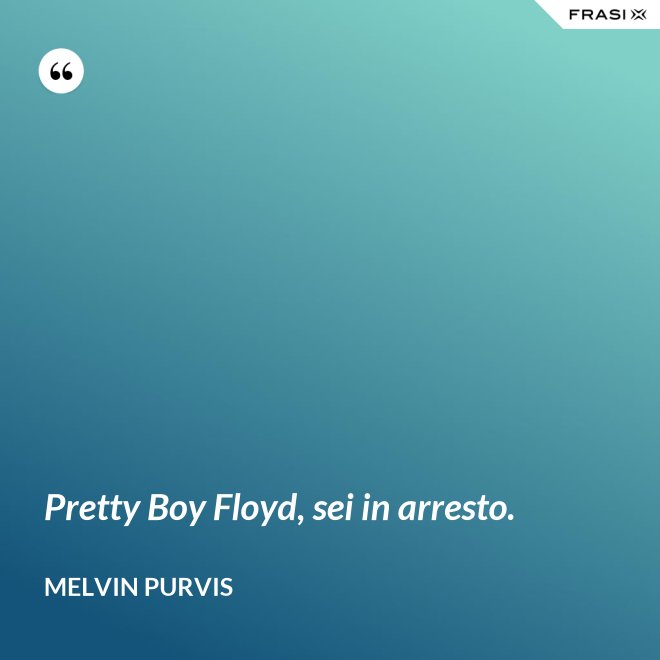 Pretty Boy Floyd, sei in arresto. - Melvin Purvis