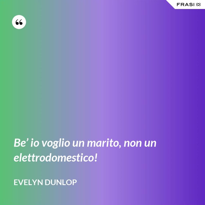 Be’ io voglio un marito, non un elettrodomestico! - Evelyn Dunlop