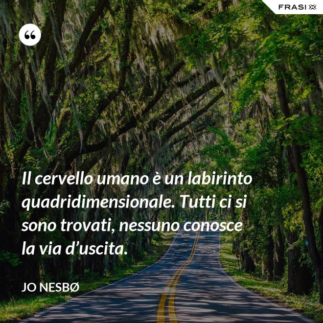 Il cervello umano è un labirinto quadridimensionale. Tutti ci si sono trovati, nessuno conosce la via d’uscita. - JO NESBØ