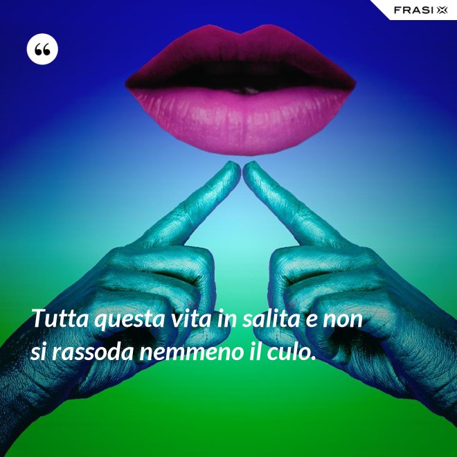 Tutta questa vita in salita e non si rassoda nemmeno il culo. - Anonimo