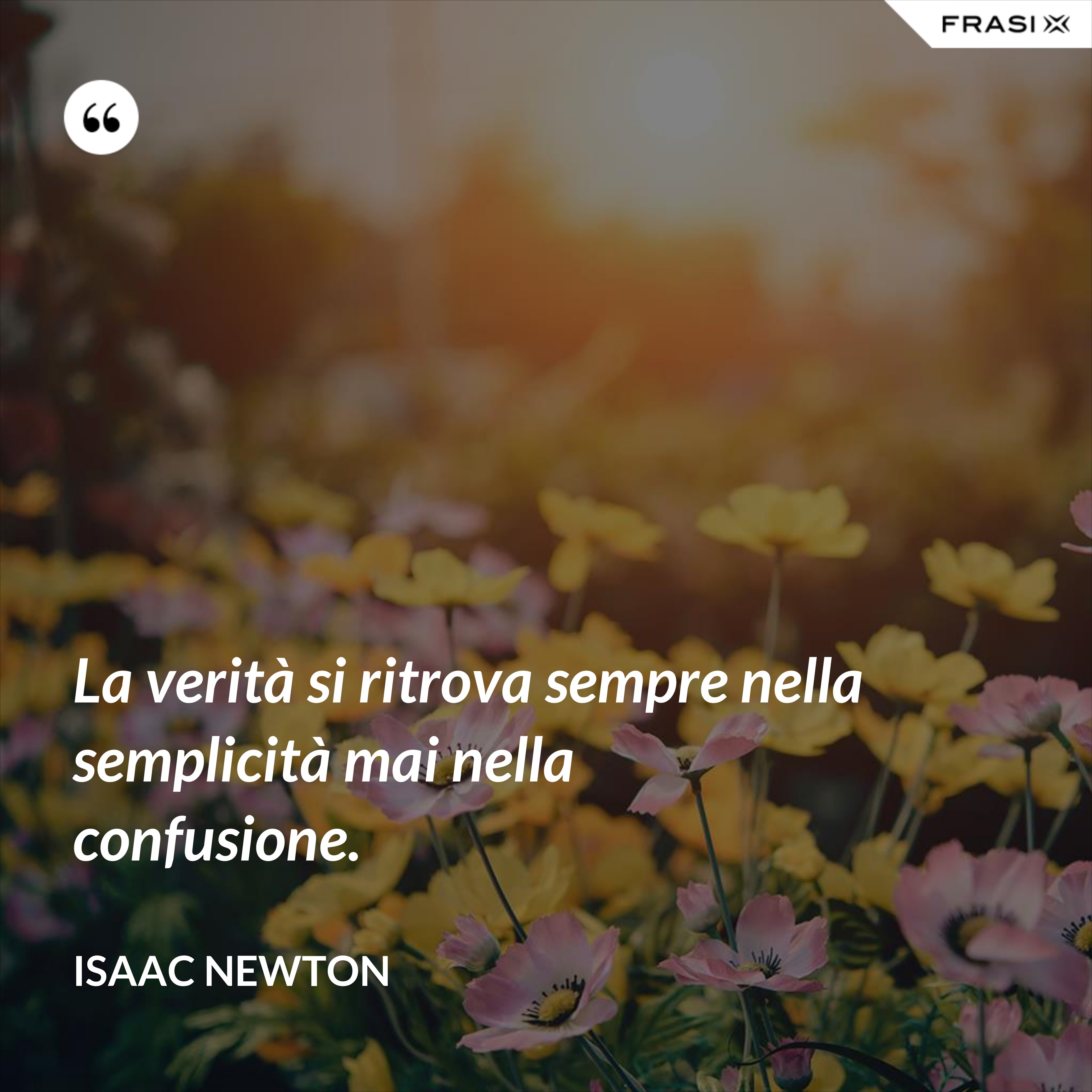 La verità si ritrova sempre nella semplicità mai nella confusione. - Isaac Newton
