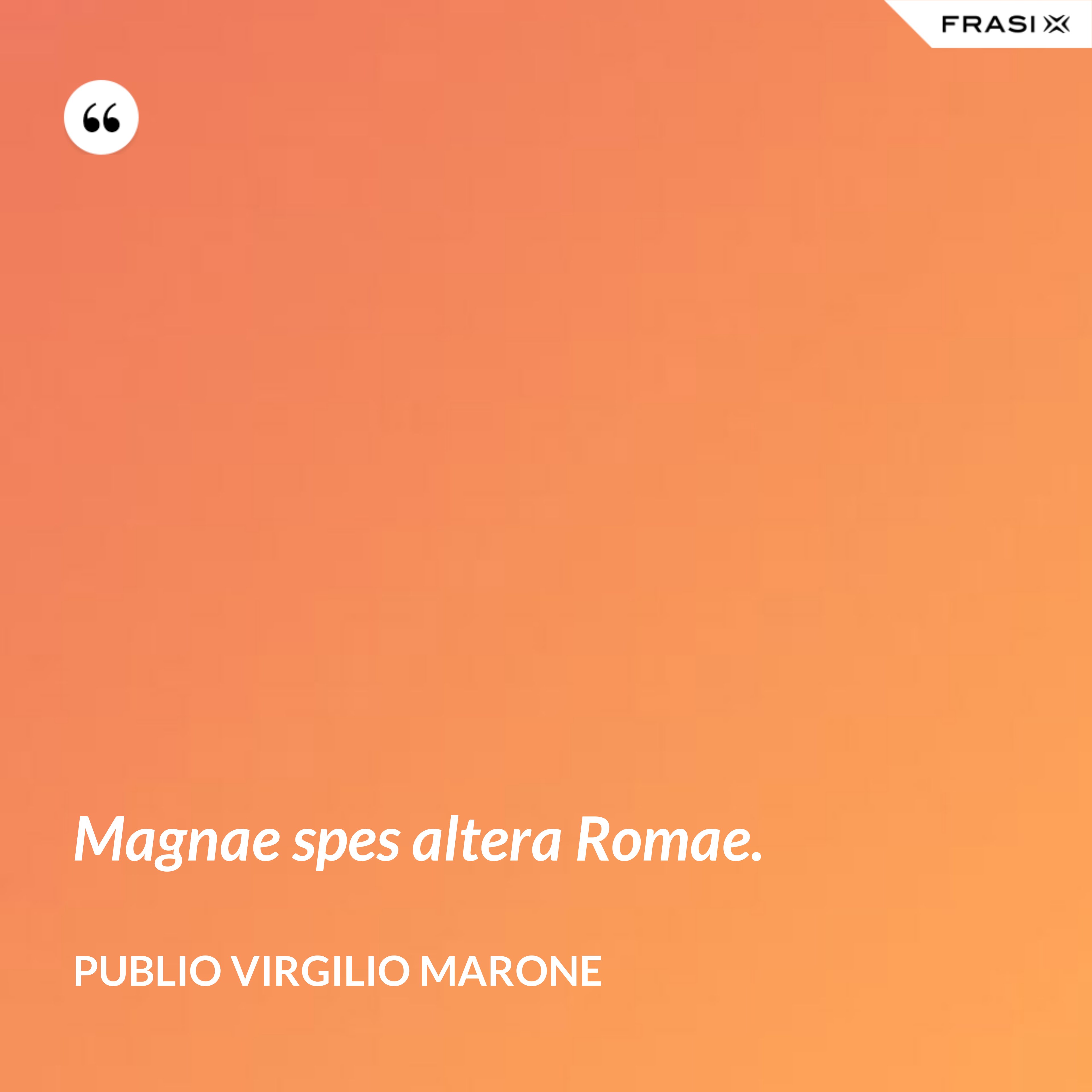 Magnae spes altera Romae. - Publio Virgilio Marone